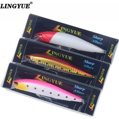 LINGYUE Retail Box Classical Minnow Fishing Lure Rattle Wobbler 110mm 14g Tight Crankbait Topwater Hard Bait Japan Pesca