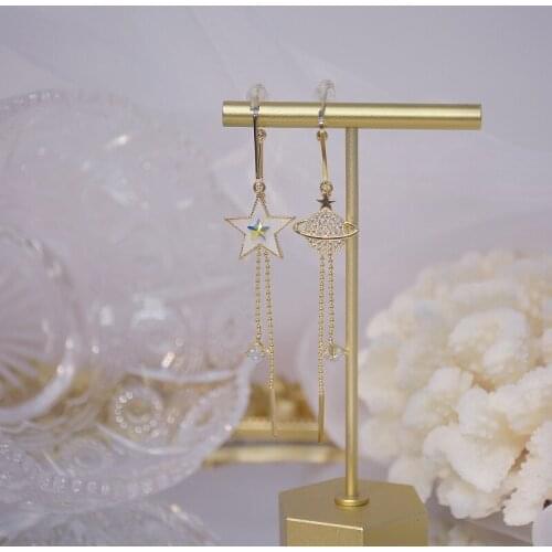 2020 New Fashion Womens Earrings Delicate Star Ball Zircon Tassels Earrings For Women Brides Wedding Party Jewelry Wholesale