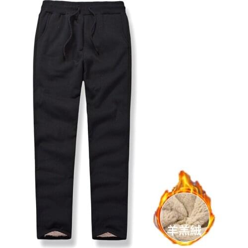 2021 Winter New Mens Pants Straight Plus Velvet Thick Warm Trousers Casual Fashion Mens Clothing Streetwear Pants for Men