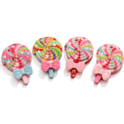 Resin Arrival Hot Selling Big Lollipop Lovely Mini Sweet Candies For Crafts Making Miniature Fairy Garden Scrapbooking