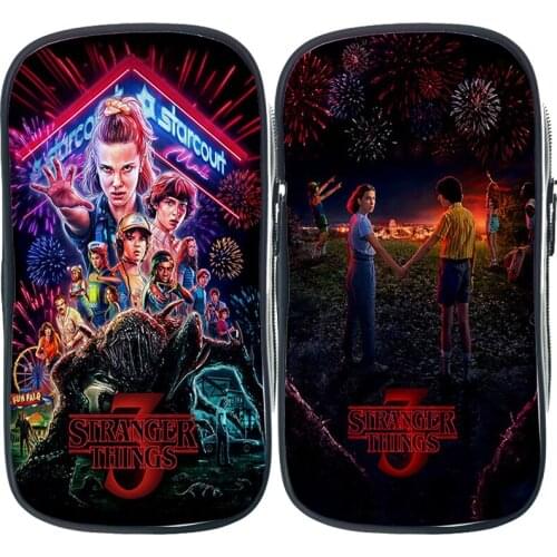 Stranger Things Season 3 Pencil Bag Boys Girls Makeup Bag Kids School Supplies Stationery Storage Bag Fashion Cosmetic Cases