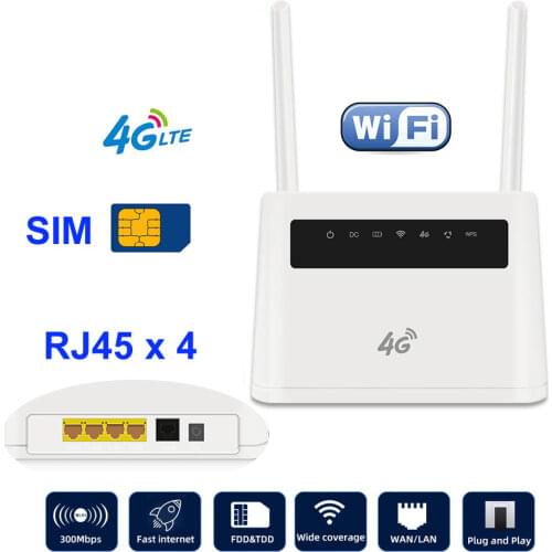 VPN 4G Router 300mbps CPE LTE 4G Modem External Antenna 4g wifi Router With Rj49 Lan-Port 4g Sim Card Mobile Wifi Hotspot Router