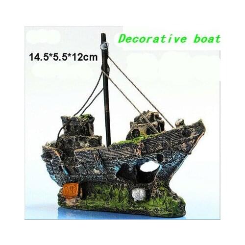 Special offer pirate ship aquarium landscaping fish tank landscaping decoration boat Hidden house decoration Resin ship wreck