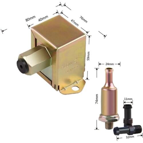 Univesal Boat Inline Electric Fuel Pump Low Pressure Bolt Fixing Wire Diesel Gas HEP-02A 4-7 PSI Car Accessories