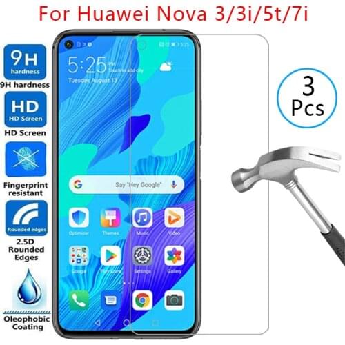 Tempered glass screen protector for huawei nova 5t 7i 3i 3 case cover on nova5t nova7i nova3i nova3 protective phone coque bag