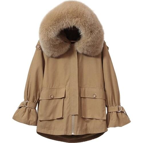 Winter Warm Plus Velvet Padded Jacket 2021 New Jacket Coats Large Size Loose Big Fur Collar Cotton Jacket Female Hooded Overcoat