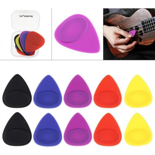 10pcs /Set ABS Multicolor Acoustic Guitar Frosted Skidproof Picks Plectrums Mixed Size with Box