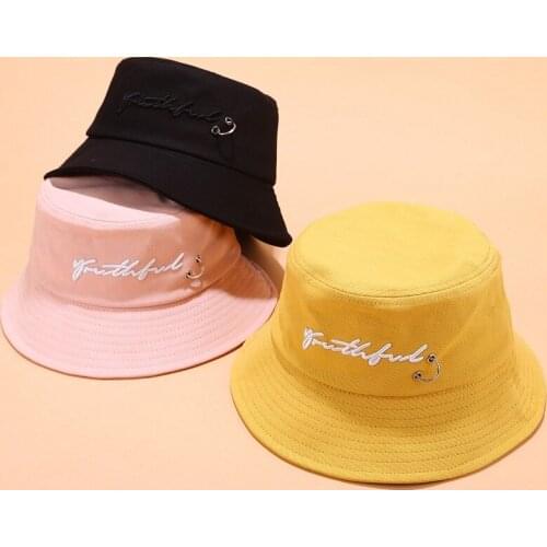 2021 Letter Embroidery Bucket Hat Men Women Hip Hop Fisherman Hats Summer Panama Bucket Cap Beach Sunscreen Prevent Hats D421