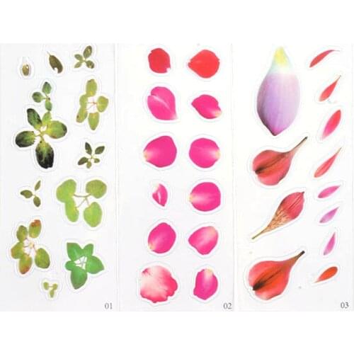 5pcs Creative 3D Simulation Fish Petal Phone Case Decorative Sticker Fit DIY Epoxy Molds Micro Landscape Scrapbooking Stickers