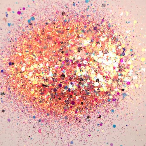 50grams 12 colors Opal Chunky Glitter With Butterfly/5 Stars Nail Art PET Opal Chunky Mix Opal (Iridescent color shift )Glitter