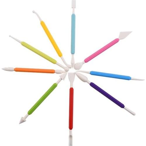9Pcs/Set Fondant Modeling Pen 9Pcs/Set Engraved Pens Kitchen Supplies Sugar Flower Sculpture DIY Baking Gadgets Multi-function
