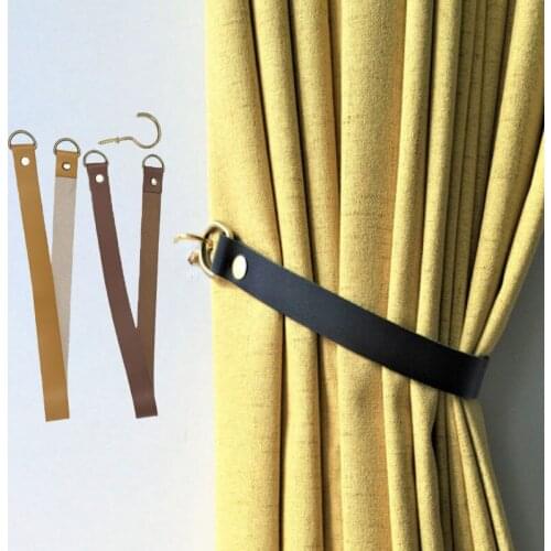 Leather Curtain Tieback Room Accessories Curtain Holder Clip Cotton Rope Strap Buckle Curtains Holdback Home Decor
