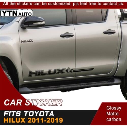 Car sticker For Toyota hilux revo vigo 2011-2019 2pcs left and right hilux mountain racing stripe side door graphic Vinyl