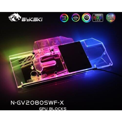 Bykski N-GV2080SWF-X GPU Water Cooling Block For Gigabyte RTX2080 Super Windforce OC 8G / RTX2070 Super Gaming OC 8G
