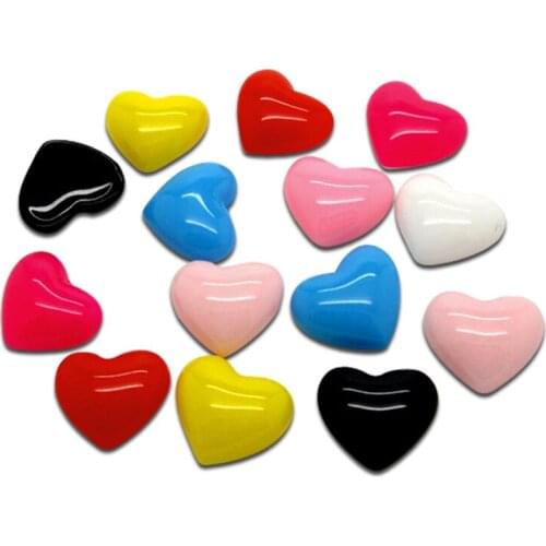 50Pcs Mixed Heart Resin Decoration Crafts Beads Flatback Cabochon Scrapbook DIY Embellishments Accessories
