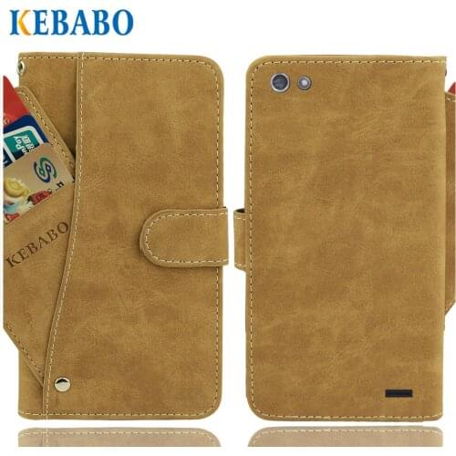 Vintage Leather Wallet DEXP Ixion M850 Case 5" Flip Luxury 3 Front Card Slots Cover Magnet Stand Phone Protective Bags