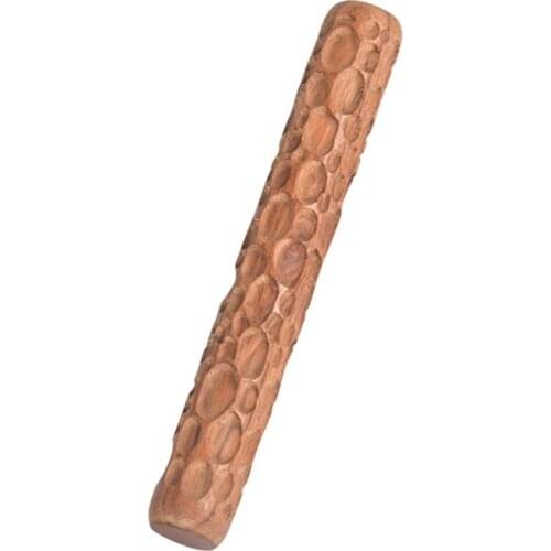 Wood Hand Rollers for Clay Stamp Clay Pattern Roller Ceramic Tools Carved Texture Printing Mud Rolling Embossed Pattern(Cobblest