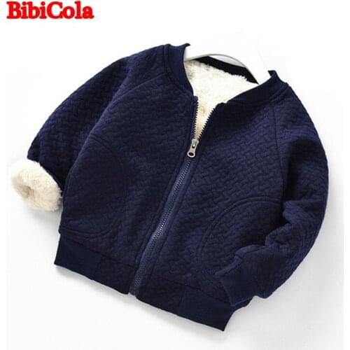 BibiCola baby autumn winter casual warm jacket baby boys girls Plus velvet thickening parka children lattice outerwear & Coats