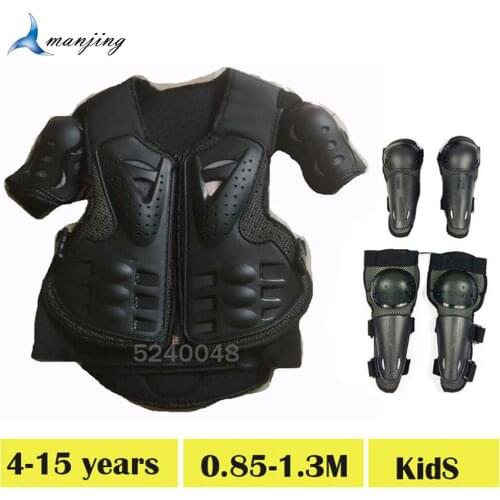 Children MTB Full Body protect armor Motorcycle Riding skating Vest Knee Elbow guard Kids Moto Equipment