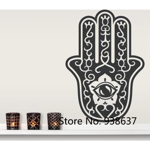 Hamsa Vinyl Wall Decals Bedroom Decoration Evil Eye Wall Stickers Popular Amulet Art Sticker Waterproof Decor Living Room ZB081