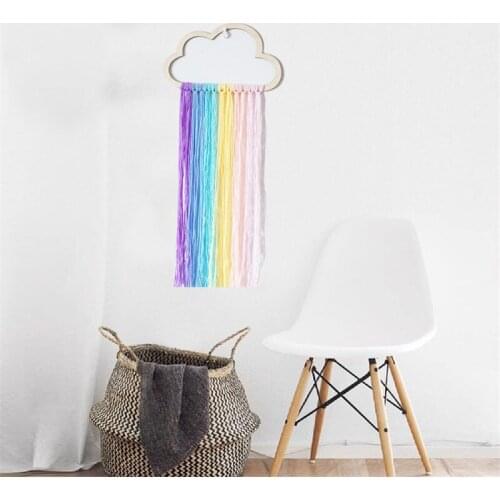 Hot Nordic Wooden Hollow Clouds Tassel Baby Room Play Tent Decoration Gift Idea Wall Hanging Handmade Christmas Gifts