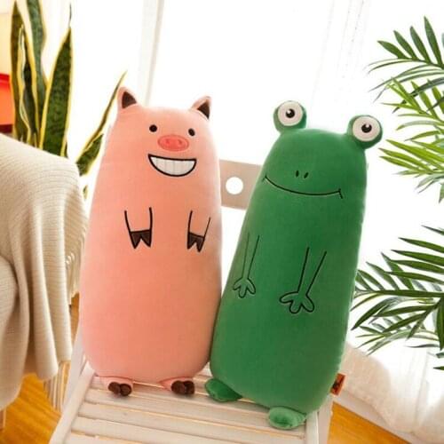 Creative 90cm Large Size Soft Frog Pig Dog Rabbit Plush Toys Cute Animal Stuffed Dolls Cartoon Pillow Sleeping Back Cushion Gift