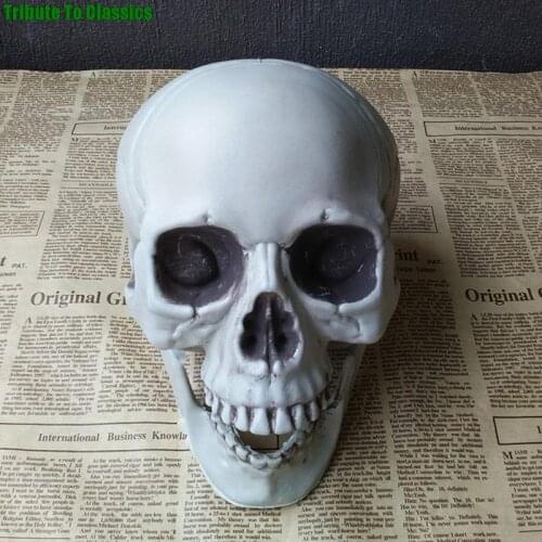 1PC Halloween Artificial Skull Head Model Skull Bone Scary Horror Skeleton Ornament Festival Party Home Decoration