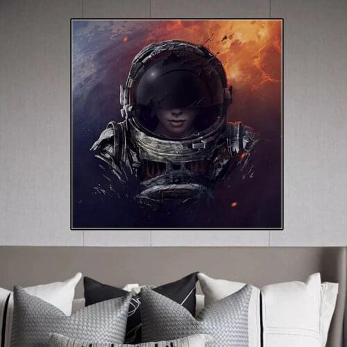 Canvas Painting wall art picture Female Space astronaut Figure Posters Modern living room decoration paintings for home Decor
