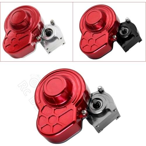 48P All Metal Transmission Gearbox with Motor Gear/Protective Cover for 1/10 RC Rock Crawler Axial SCX10 9028 90047 Truck