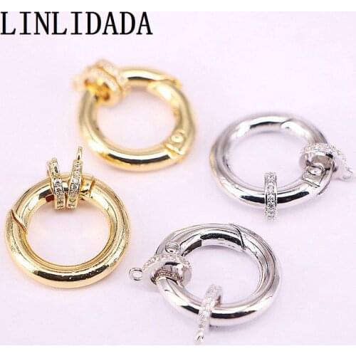 10Pcs Metal Spring Gate O Ring Openable Keyring Leather Bag Belt Strap Buckle Dog Chain CZ Clasp Clip Trigger Accessories