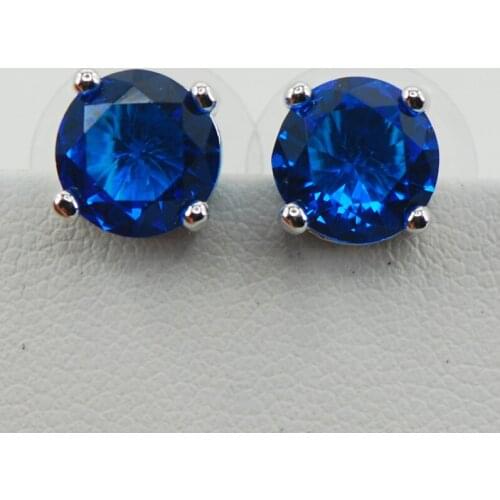 Min Order $10 and other items New Blue Crystal Zircon Woman 925 Sterling Silver Crystal Earrings TE542