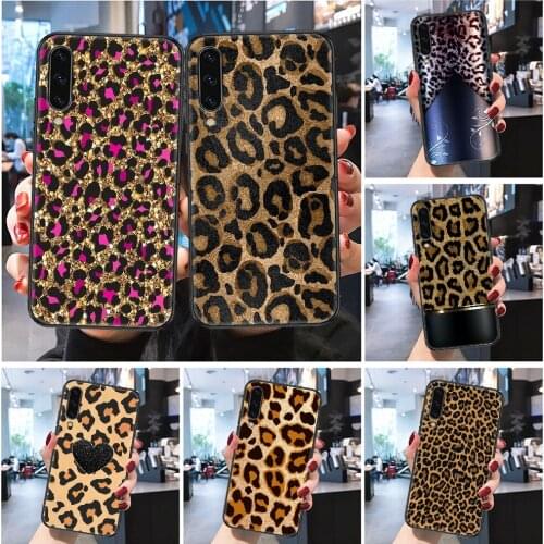 Leopard Print Fashion speckle Phone case For Samsung Galaxy A 3 5 7 8 10 20 21 30 40 50 51 70 71 E S 2016 2018 4G black 3D shell