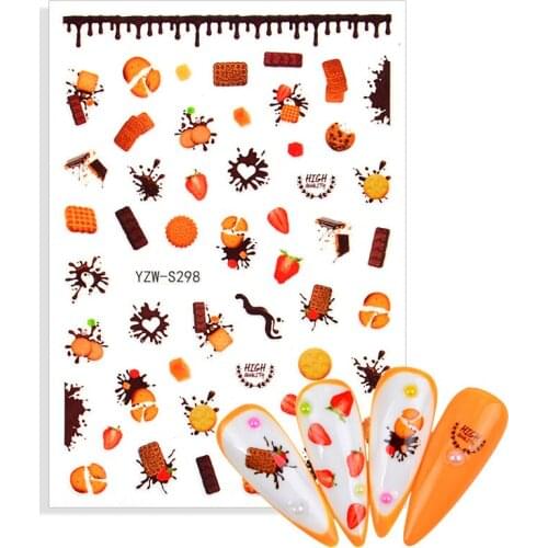 1 Sheet Cookies Nail Stickers Cute Cartoon Adhesive Foil Decals For Nails Christmas Decals Anime Santa Claus Elk For Manicure