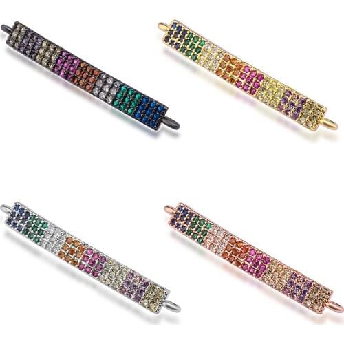 NEW Exquisite Workmanship Inlaid Colored Zircon Jewelry Connector Jewelry Making DIY Handmade Jewelry Wholesale Jewelry