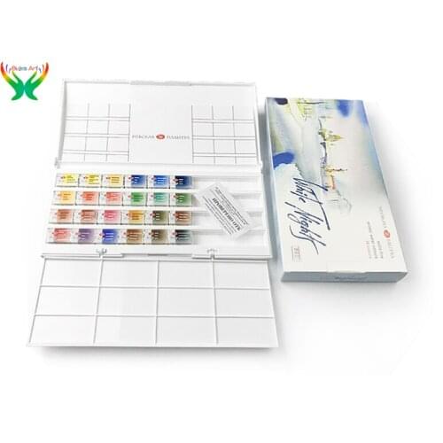 White Nights Master solid watercolor 12 color 24 color 36 color whole block solid watercolor suit art supplies