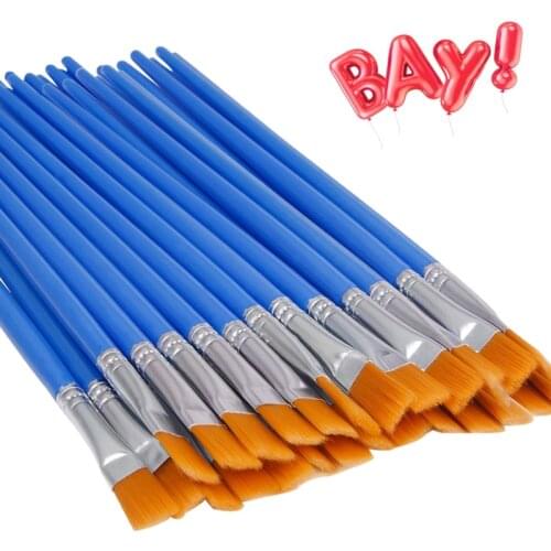 200 Pcs Flat Paint Brushes Small Brush Bulk for Detail Painting Craft Watercolor Precision Smudger Hair Pen Art Supplies Tool