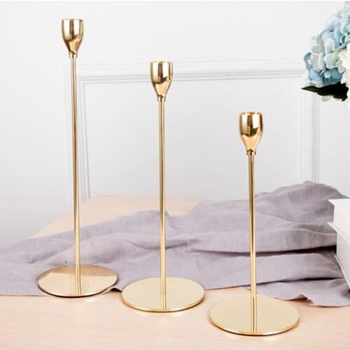 Rose Gold Candle Holder Wedding Centerpieces Tables Center Pieces Candlesticks Gold Nordic Decoration Home Moroccan Photophore