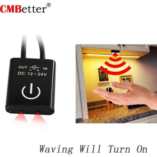 Waving IR Motion Switch DC 12V 24V Light Lamp Wardrobe Cabinet Sensor Lamp Cupboard LED PIR Infrared Switch Light Accessories