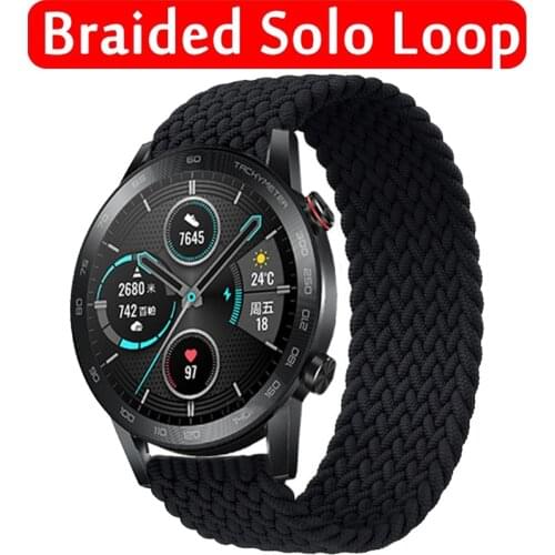 22MM Nylon Braided Elastic Strap For Honor Magic/Magic 2 46MM GS Pro Smart Watch Bands Solo Loop For Huawei GT Bracelets Correa