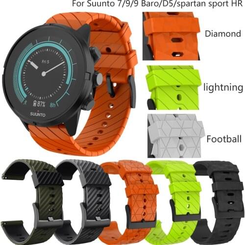 Silicone Watch Strap Band for Suunto 7/9 Spartan Sport Wrist HR Baro Smart Watch Band 24mm Replacement Wrist Strap Accessories