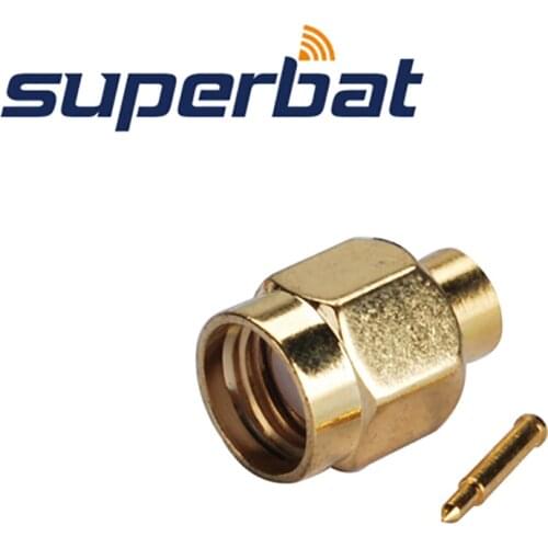 Superbat 10pcs SMA Solder Plug RF Coaxial Connector for Semi Rigid 0.141'' RG402