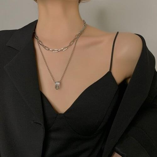 WomenGeometric Round Chain Choker Necklace Fashion Chic 2021 New Minimalist Silver Jewelry Cute Accessories Gift