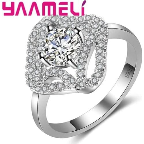 Jewerly Fashion Vintage Full Crystal 925 Sterling Silver Ring For Woman New Christmas Gift Wholesale Price