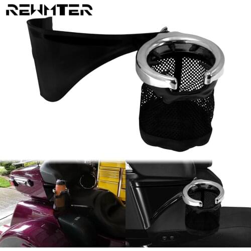 Motorcycle Rear Passenger Drink Cup Holder Water Bottle Support Bracket For Harley Touring Road Electra Glide FLHTK FLTRU 14-up