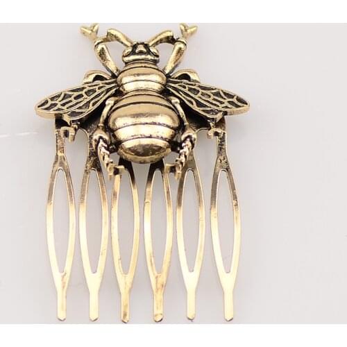 Ponytail Holder Bee Retro Hairpin Comb Hair Clip Alloy Comb Bee Hair Comb Women Hair Accessories Ponytail Holder