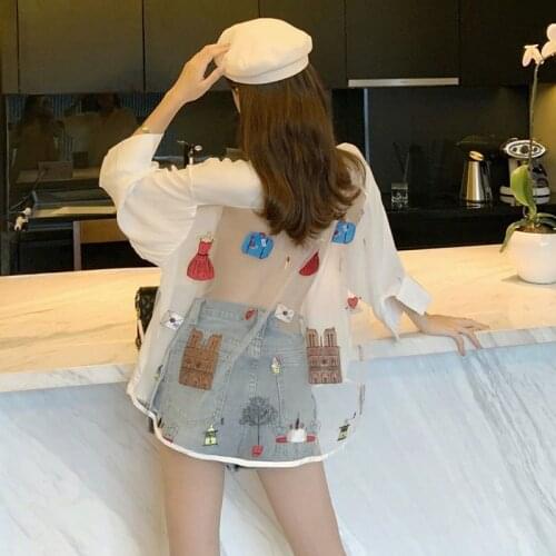 Lady Black White Harajuku Loose Mesh Spliced Streetwear Lovely Photo Cool Top Women Sext Transparent Backless Shirt 2021 Summer