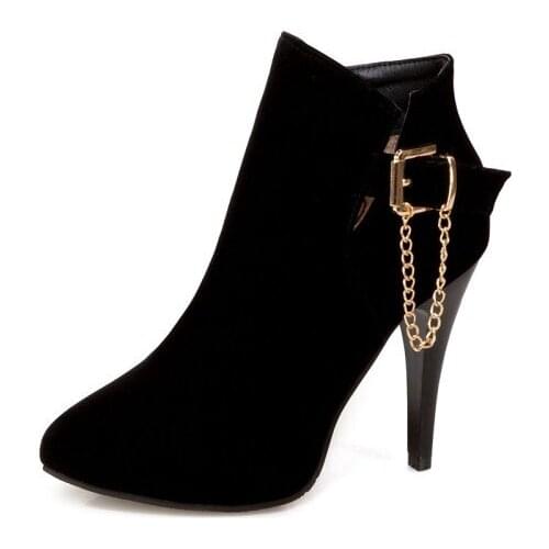 Big Size 9 10 11 19 boots women shoes ankle boots for women ladies boots Tapered with metal trim