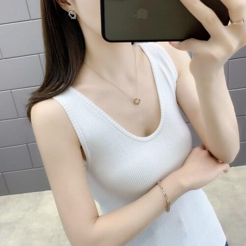 7234 - film - pure color low collar knitting condole belt vest 30