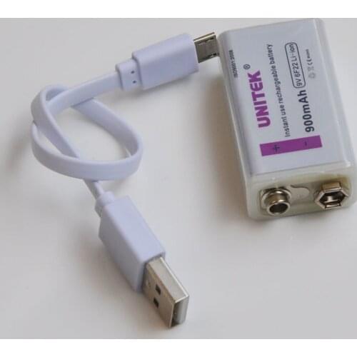 1PCS USB Li-ion 9V Rechargeable battery 900mAh 6F22 lithium ion cell for microphone Guitar EQ smoke alarm multimeter helicopter