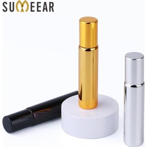 10ml UV Glass Essential Oil Bottle 100Pcs/Lot Perfume mini Refillable Perfume Bottle With Roll On For Traveler